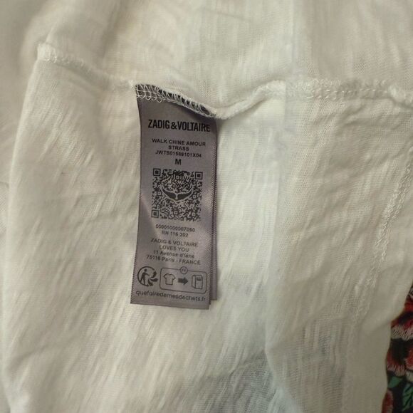 NWT Zadig & Voltaire Amour Strass T-Shirt Medium-X10 - Picture 7 of 7